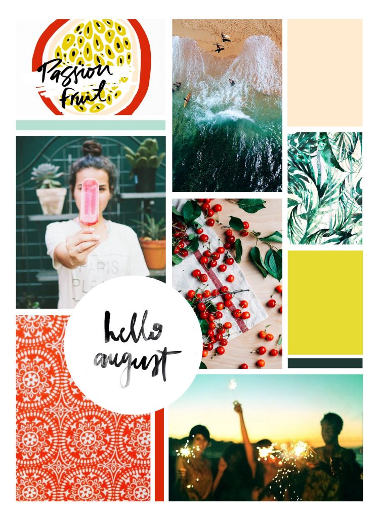 exemple de moodboard thème estival