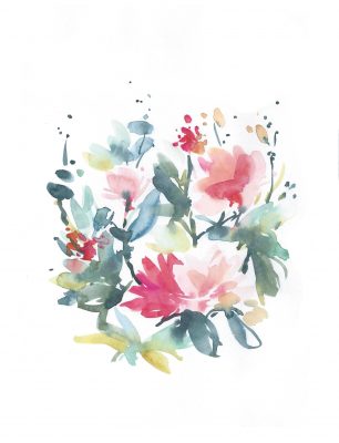 essai 2 composition fleurs aquarelle