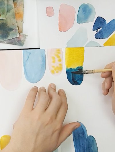 technique pour faire des dégradés dans des formes à l'aquarelle