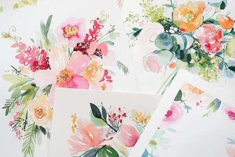 Bouquets de fleurs à l'aquarelle