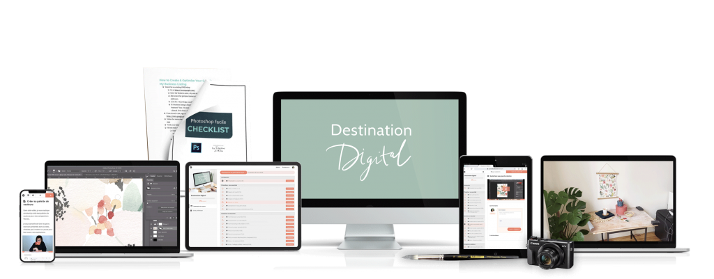 Visuels qui présentent le cours Destination Digital