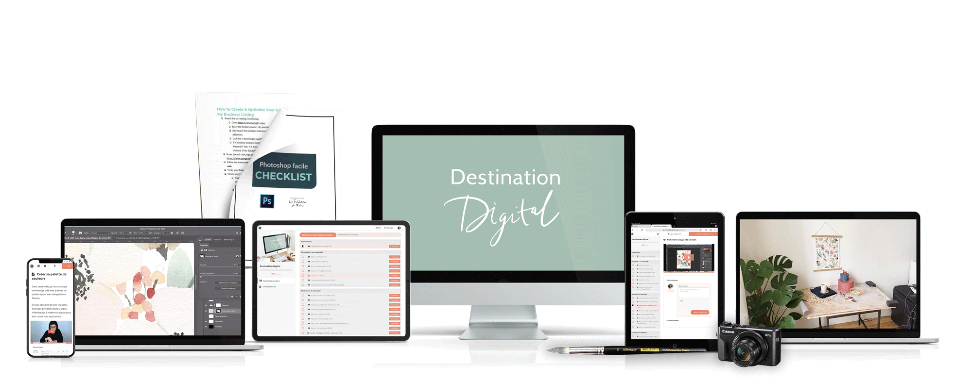 intérieur du cours Destination Digital pour apprendre à numériser et photographier ses créations