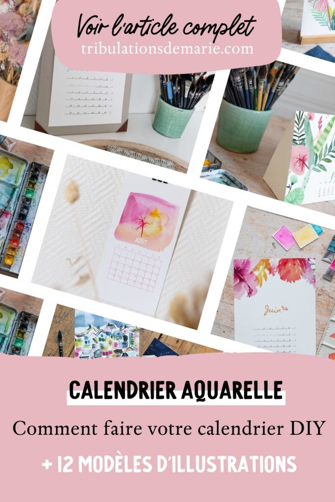 créer son calendrier à l'aquarelle