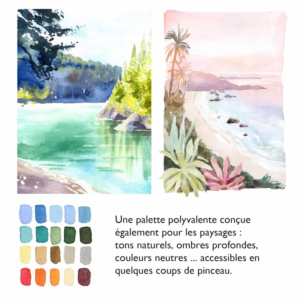 Palette de couleurs extrafines pour peindre des paysages 