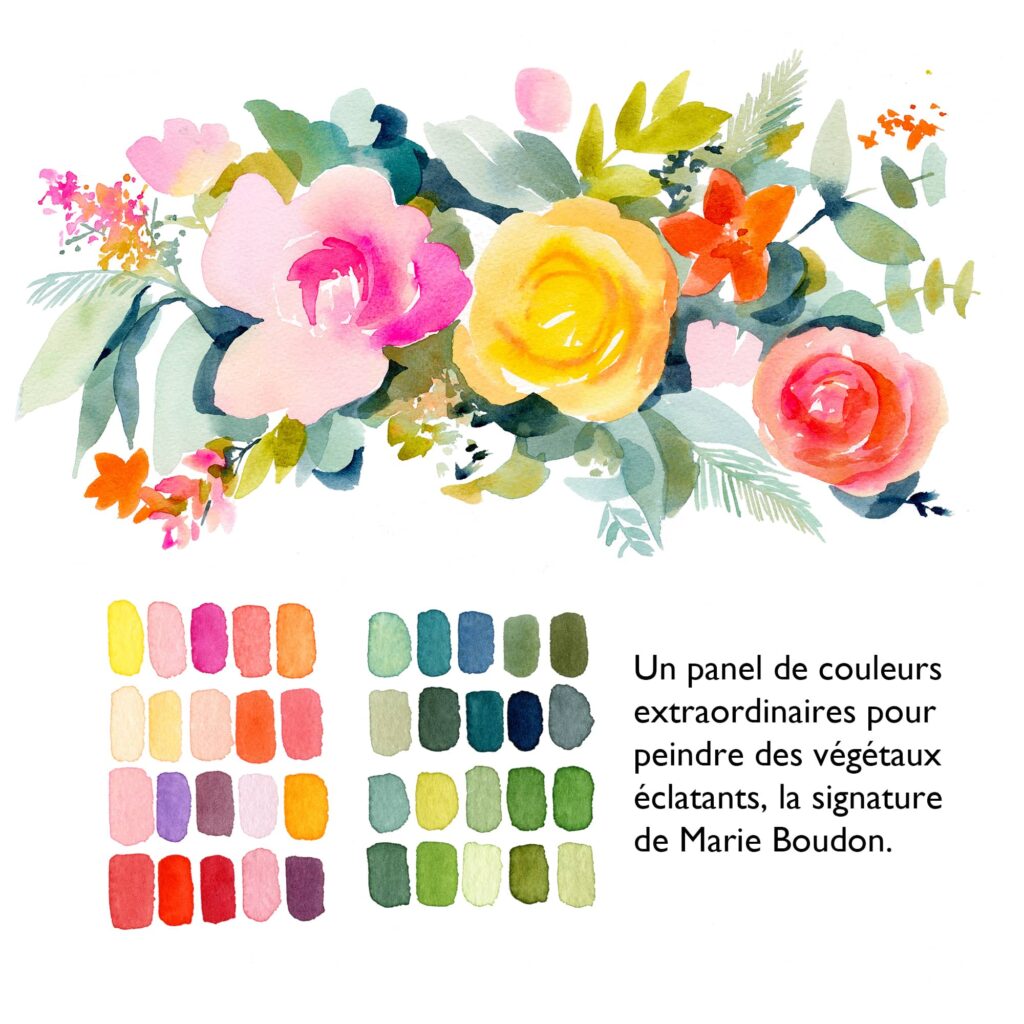 Palette de couleurs extrafines pour peindre des végétaux 