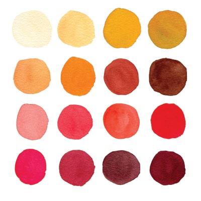 mélanges rouges avec les aquarelle du kit débutant