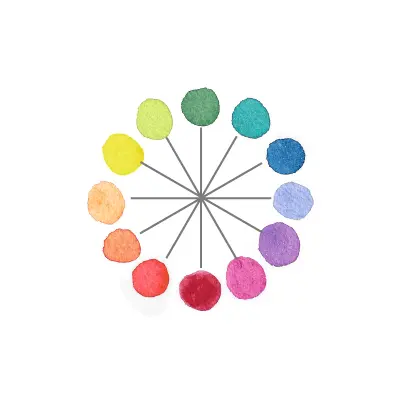 cercle chromatique à l'aquarelle