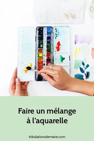 Palette d'aquarelle de Marie en train de faire un mélange