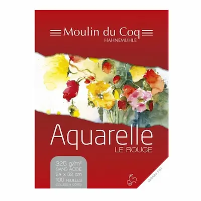 Papier aquarelle cellulose Hahnemühle en bloc collé