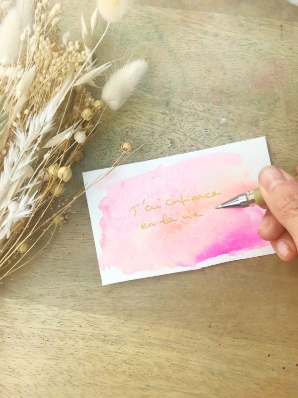 cadeaux DIY aquarelle : coffret de cartes à message positif et inspirant