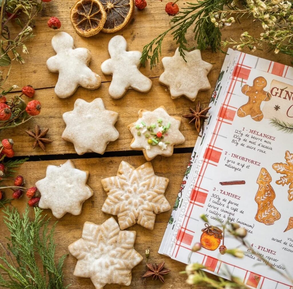 Inspirations d'hiver aquarelle : biscuits de noël 