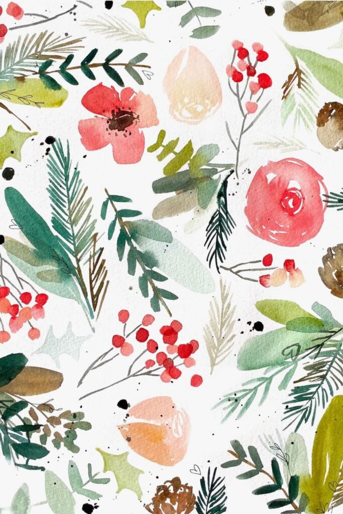 Idées de décorations de noël à l'aquarelle : le papier cadeau personnalisé 