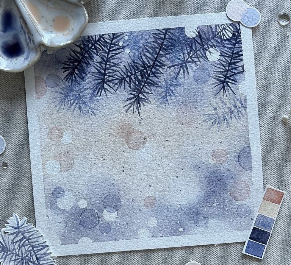 Inspirations d'hiver aquarelle : cartes de voeux