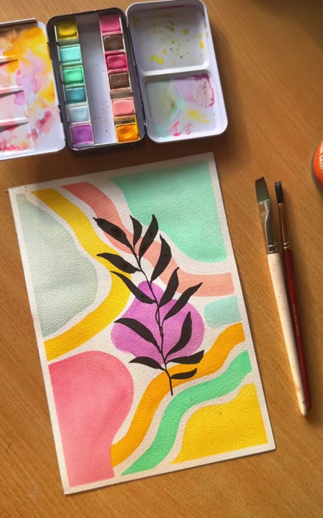 Carte de voeux à l'aquarelle - Aquarelle moderne