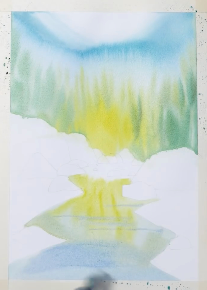 Dans quel ordre peindre un paysage : arrière plan 