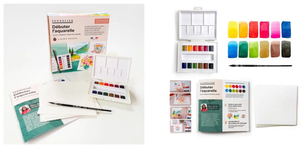 Kit "Débuter l'aquarelle" par Marie Boudon pour Sennelier