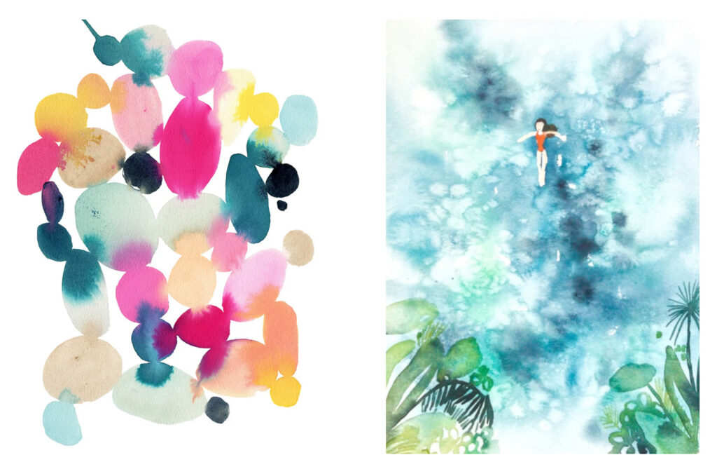 Faire de l'aquarelle sans savoir dessiner : le mouillé sur mouillé et les fusions