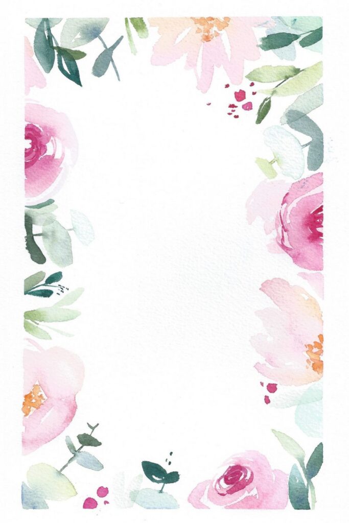 couronnes fleurs aquarelle cadre