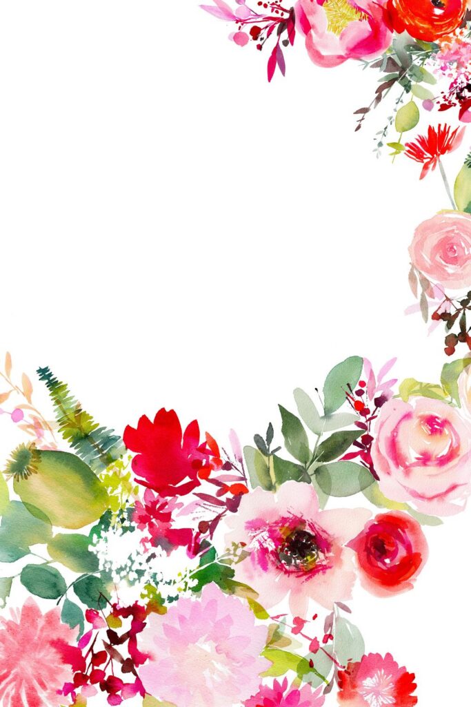 couronnes fleurs aquarelle forme en C