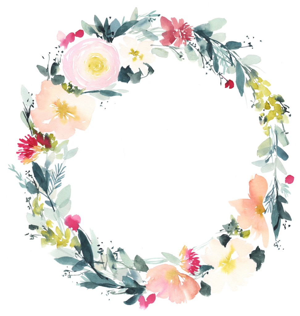 Couronnes de fleurs à l'aquarelle grand format